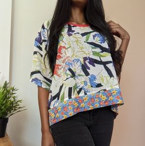 SOLD Zara White Floral print Blouse (2 for $20)